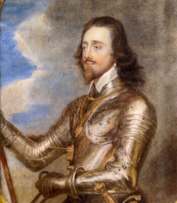 A miniature portrait of King Charles I after Van Dyck