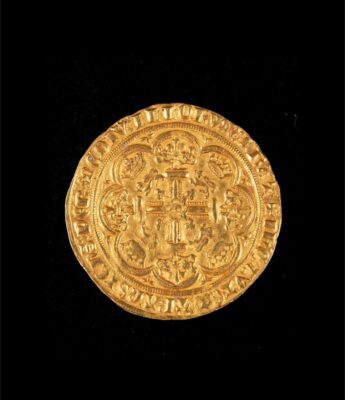 A gold Noble coin circa 1344-1346 from the reign of King Edward III