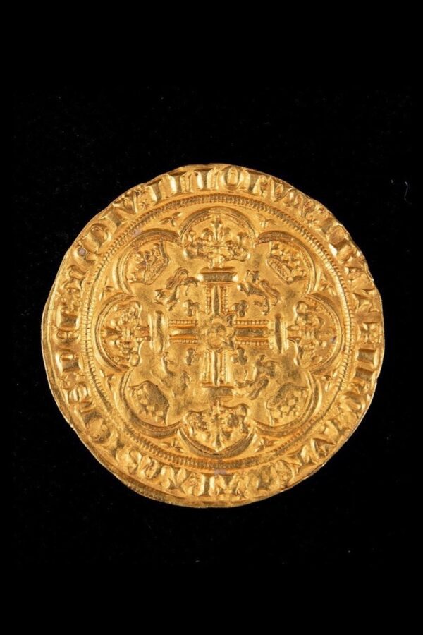 A gold Noble coin circa 1344-1346 from the reign of King Edward III