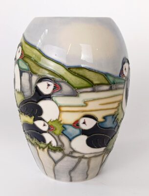 From a collection of Moorcroft, a Puffin vase £50-80, at auction on 4th July at Charterhouse