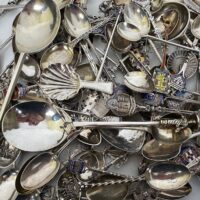 Selection of silver spoons at Charterhouse