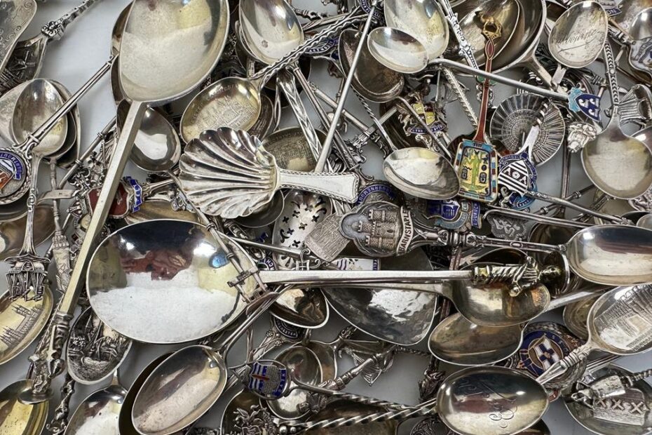 Selection of silver spoons at Charterhouse