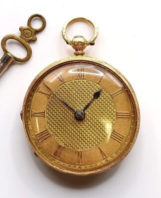 A ladies 18ct gold open face pocket watch