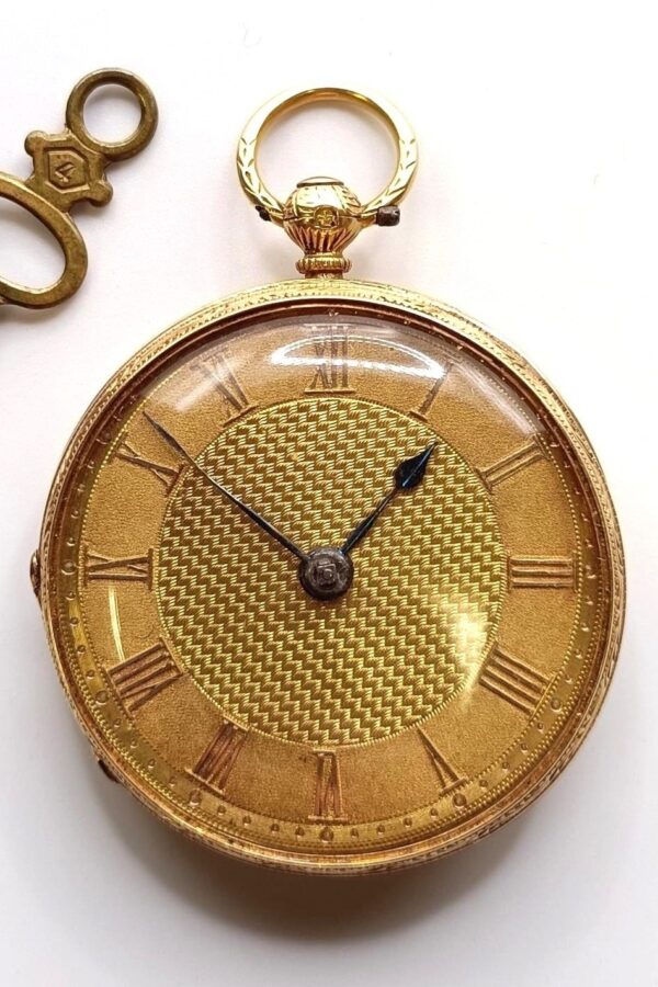 A ladies 18ct gold open face pocket watch